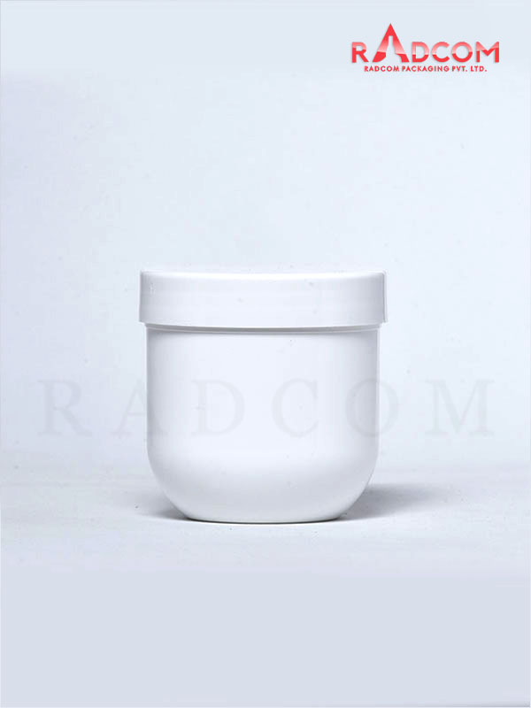 200 GM White PP Cream Jar with Lid and White PP Cap